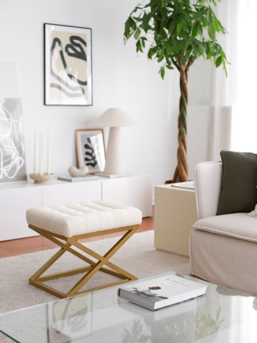 Atelier Del Sofa Puff de Terciopelo Crema Atelier Del Sofa Puff de Terciopelo Crema